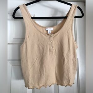 TopShop-Casual Tan Ribbed Tank Top size US 12